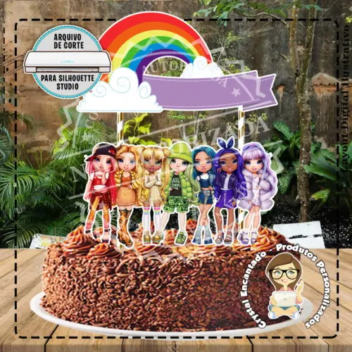 Topo de Bolo Rainbow High - Ref 2487 Arquivo Digital