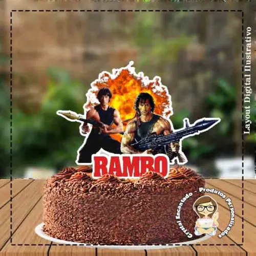 Topo de Bolo Rambo - Ref 1492 Arquivo Digital