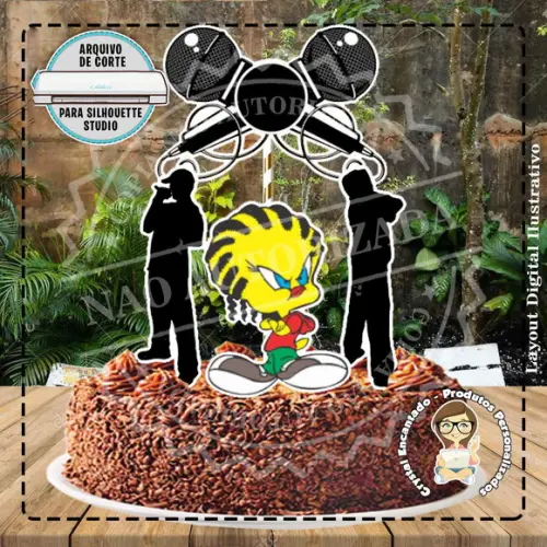 Topo de Bolo Rapper Piu Piu - Ref 4300 Arquivo Digital