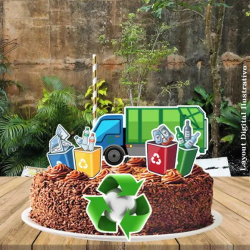 Topo de Bolo Reciclagem - 1846 Arquivo Digital