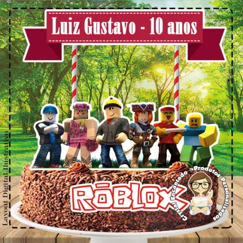 Topo de Bolo Roblox - Ref 1886 Arquivo Digital