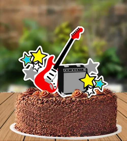 Topo de Bolo Rock Guitarra - 6070 Arquivo Digital