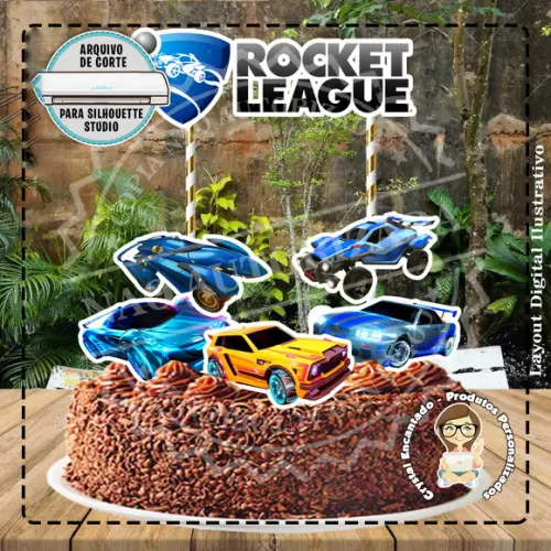 Topo de Bolo Rocket League - Ref 1870 Arquivo Digital