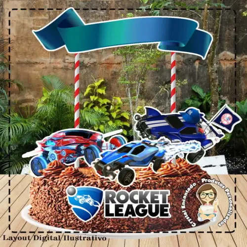 Topo de Bolo Rocket League - Ref 1871 Arquivo Digital