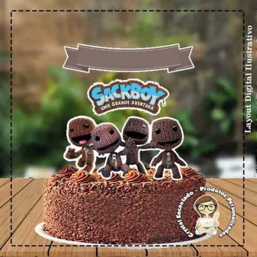 Topo De Bolo Sackboy - Ref 3824 Arquivo Digital