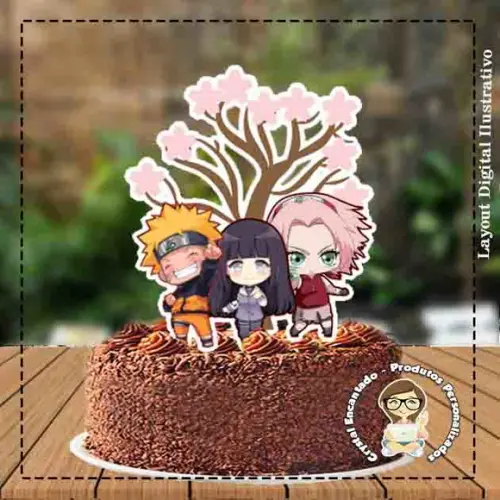 Topo de Bolo Sakura Naruto Hinata - Ref 3782 Arquivo Digital