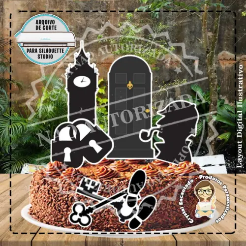 Topo de Bolo Sherlock Holmes - Ref 2352 Arquivo Digital