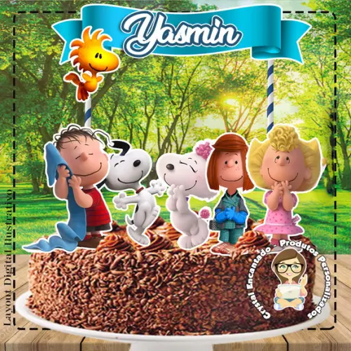Topo de Bolo Snoopy - Ref 1902 Arquivo Digital