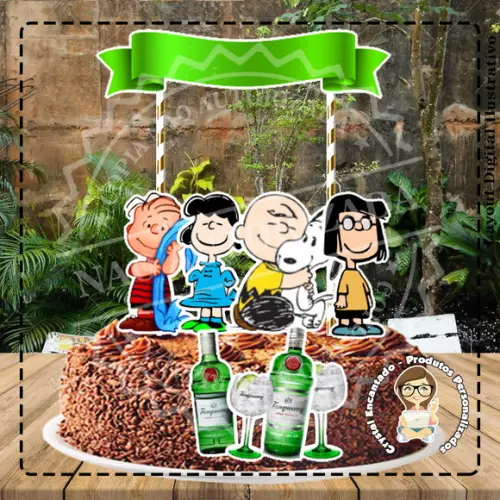 Topo de Bolo Snoopy e Gin - Ref 2880 Arquivo Digital