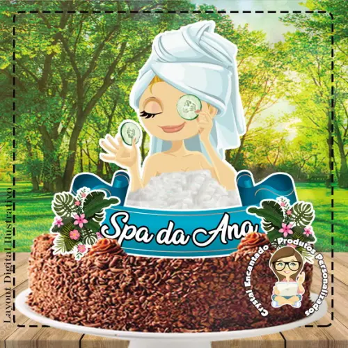 Topo de Bolo Spa - Ref 1908 Arquivo Digital