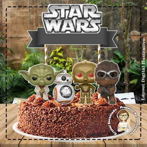 Topo de Bolo Star Wars - Ref 4969 Arquivo Digital