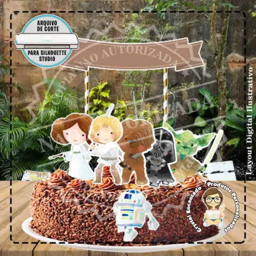 Topo de Bolo Star Wars - Ref 4971 Arquivo Digital