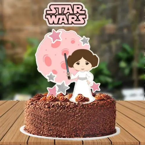 Topo de Bolo Star Wars Menina - Ref 5938 Arq. Digital