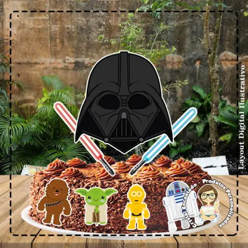 Topo de Bolo Star Wars - Ref 4972 Arquivo Digital