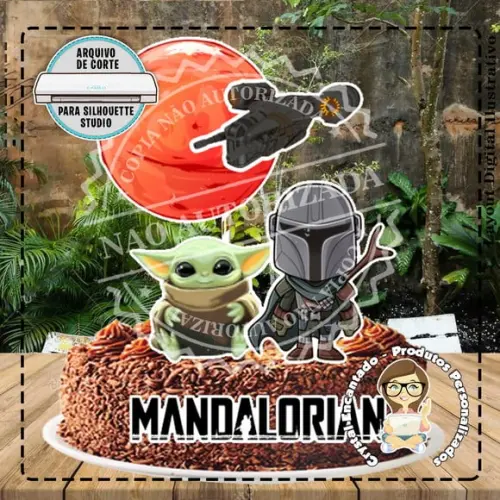 Topo de Bolo Star Wars Yoda Baby - Ref 2527 Arquivo Digital