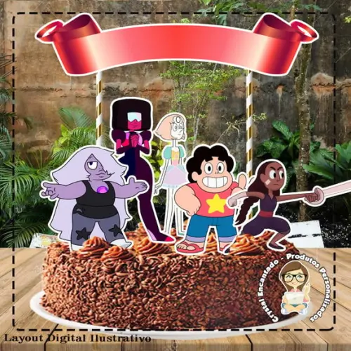 Topo de Bolo Steven Universo - Ref 1909 Arquivo Digital