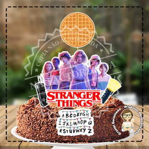 Topo de Bolo Stranger Things - Ref 2822 Arquivo Digital