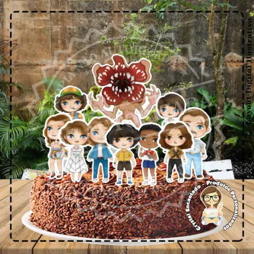 Topo de Bolo Stranger Things - Ref 2888 Arquivo Digital