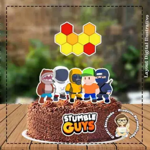 Topo de Bolo Stumble Guys - Ref 3710 Arquivo Digital