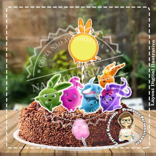 Topo de Bolo Sunny Bunnies - Ref 2710 Arquivo Digital