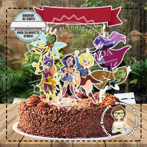 Topo de Bolo Super Hero Girl - Ref 2485 Arquivo Digital