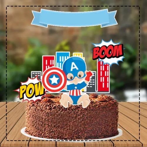 Topo de Bolo Super Heroi Baby - 1234 Arquivo Digital