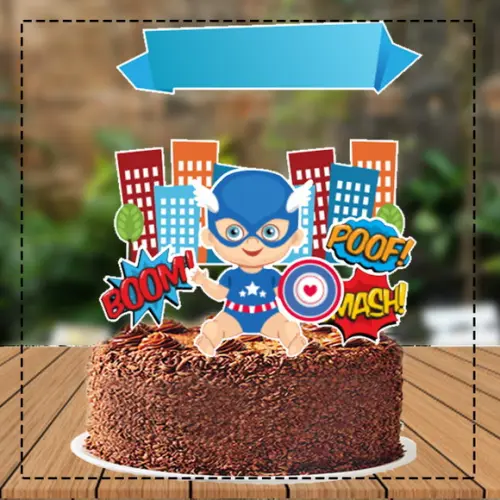 Topo de Bolo Super Heroi Baby - Ref 1233 Arquivo Digital