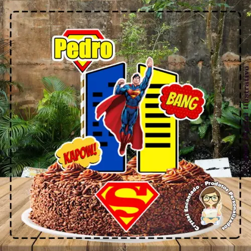 Topo de Bolo Super Homem- Ref 5000 Arquivo Digital