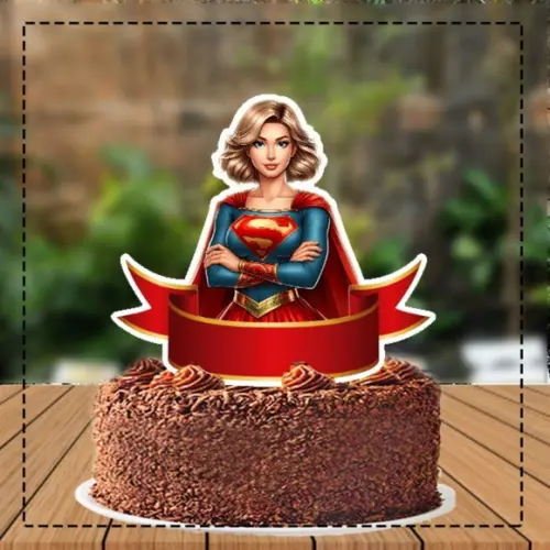 Topo de Bolo Super Mulher - Ref 5644 Arquivo Digital