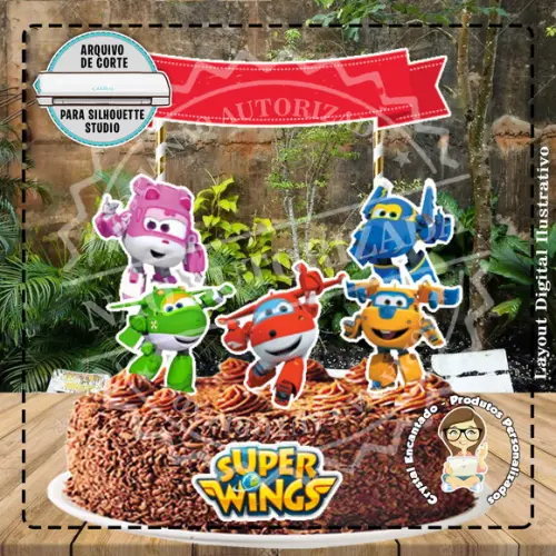 Topo de Bolo Super Wings - Ref 1927 Arquivo Digital