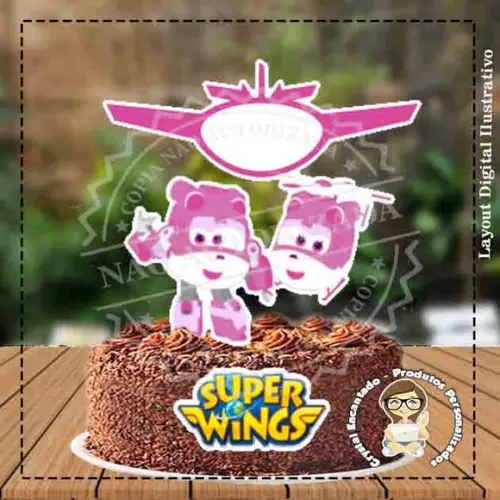 Topo de Bolo Super Wings - Ref 3433 Arquivo Digital