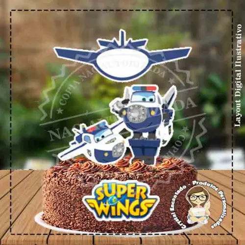 Topo de Bolo Super Wings - Ref 3432 Arquivo Digital