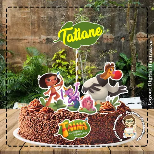 Topo de Bolo Tainá - Ref 1934 Arquivo Digital