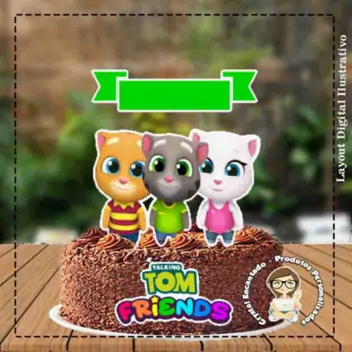 Topo de Bolo Talking Tom - Ref 3773 Arquivo Digital