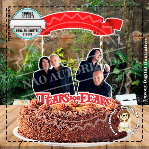 Topo de Bolo Tears For Fears - Ref 2621 Arquivo Digital