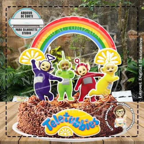 Topo de Bolo Teletubbies - Ref 1941 Arquivo Digital