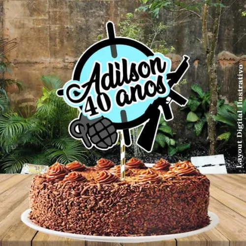 Topo de Bolo Tiro ao Alvo - 2021 Arquivo Digital