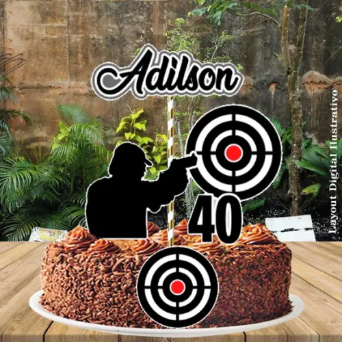 Topo de Bolo Tiro ao Alvo - 2022 Arquivo Digital