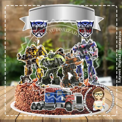 Topo de Bolo Transformers - Ref 5100 Arquivo Digital