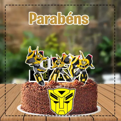 Topo de Bolo Transformers Bumblebee - 3369 Arquivo Digital