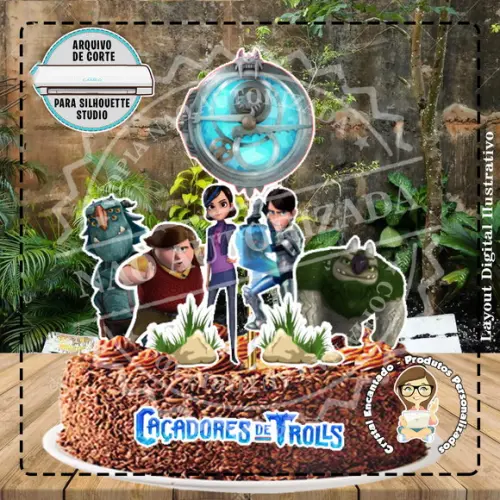 Topo de Bolo Trolls Hunters - Ref 2034 Arquivo Digital