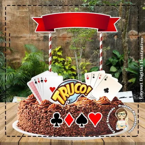 Topo de Bolo Truco - Ref 2041 Arquivo Digital