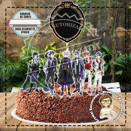Topo de Bolo Twisted Wonderland - Ref 2551 Arquivo Digital