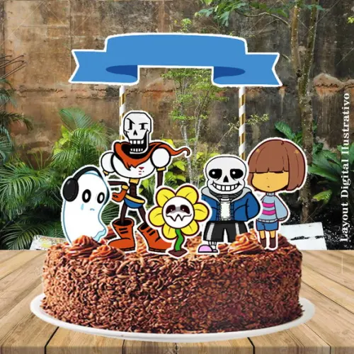 Topo de Bolo Undertale - 2047 Arquivo Digital