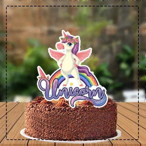 Topo de Bolo Unicornio - 4146 Arquivo Digital