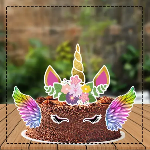 Topo de Bolo Unicornio - Ref 5185 Arquivo Digital