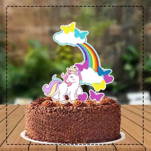 Topo de Bolo Unicornio Arco Iris - Ref 3798 Arquivo Digital