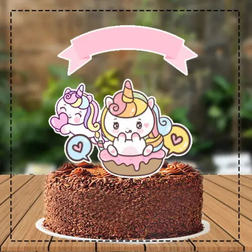 Topo de Bolo Unicornio Cute - Ref 3437 Arquivo Digital