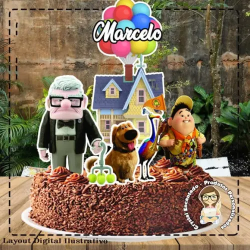 Topo de Bolo Up Altas Aventuras - Ref 2042 Arquivo Digital