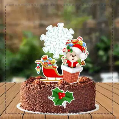 Topo de Bolo Ursinho Natal - Ref 4542 Arquivo Digital
